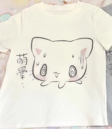 Japanese Oversized T Shirt Women Clothing Short Sleeve O-neck Cute Tees Fashion Casual Summer Tshirts Anime Print Y2k T-shirts