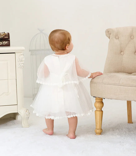 New Baby Christening Gowns Infant Baby Girl Baptism Wear Baby Girl Clothes Summer Dresses Baby Girl Wedding Dress Baby