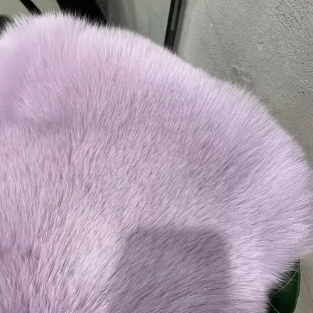 Women Faux Fox Fur Coat Solid Short Jacket V Neck Solid Long Sleeve Thick Warm Fur Office Lady Elegant Casual 2025 Autumn Winter