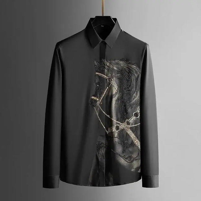 Long Sleeve Printed Man Shirt