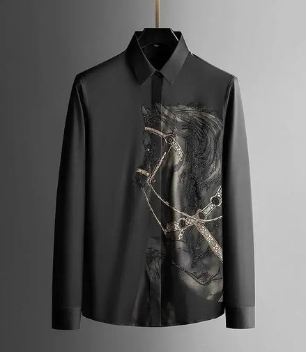 Long Sleeve Printed Man Shirt